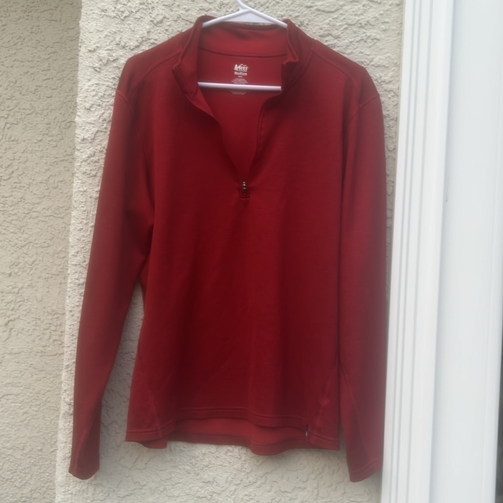 REI Men's Red Fleece 1/4 Zip Pullover Size M